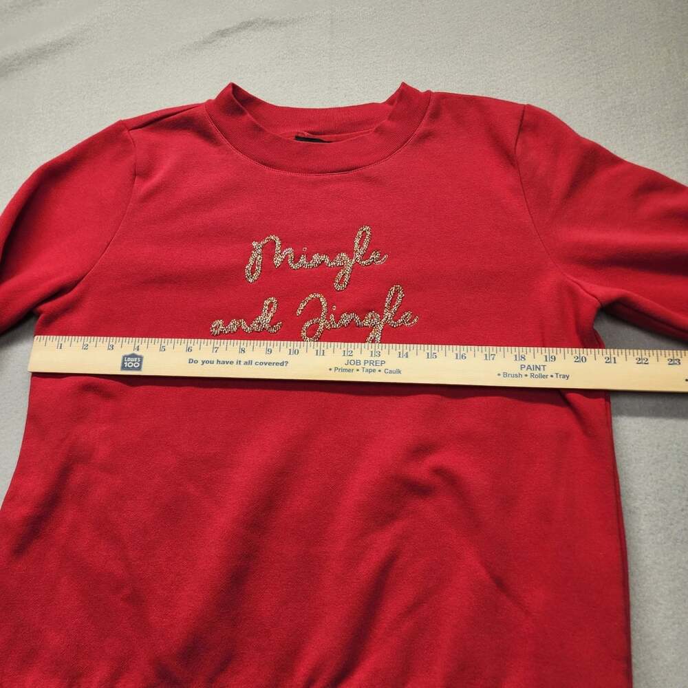 Talbots Red Beaded Mingle and Jingle Sweatshirt Size L - Picture 5 of 6